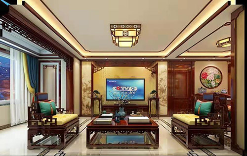 江汉石油管理局住宅新中式风格装修，尽显奢华品味